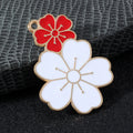 Enamel Cherry Blossom Double Flower Charm Pendant Five Styles view 6