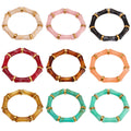 Bamboo Shape Resin Stretch Bracelet in Nine Colorways view 5