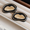 Gold Tone Keyhole Enamel Open Rings And Stud Earrings view 10