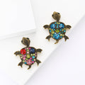 Crystal Turtle Brooch In 2 Styles With Polished Metal And Decorative Details view 1