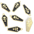Skull Coffin Charms in Five Enamel Colors and Two Metal Tones view 9