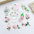 Pink Flower Metal Charms with 15 Listed Options for DIY Jewelry Making view 2