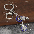 Stone-Set Bicycle Keychain With Split Ring And Lobster Clasp, 8 Styles view 2
