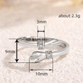 Engraved Hugging Hands Adjustable Ring In Gold And Silver Tones view 5