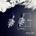 Silver Tone Marquise Crystal Leaf Cluster Drop Earrings view 5