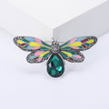 Multicolor Enamel Dragonfly Brooch With Teardrop Gem view 7