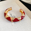 Gold Enamel Geometric Open Cuff Bracelet Six Styles view 10