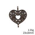 Filigree Heart and Round Connector Charms in Two Finishes view 5