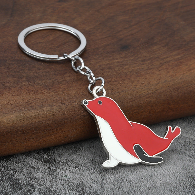 Cute Ocean Seal Zinc Alloy Metal Keychain Gift Pendant