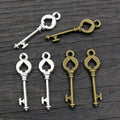 Vintage Key Charms in Antique Bronze and Silver Tone Finishes view 4