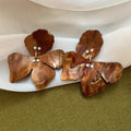 Marbled Resin Flower Statement Earrings In Four Colors view 8