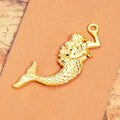 Large Mermaid Metal Charm in Five Vintage Finishes view 7