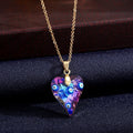 Iridescent Evil Eye Crystal Pendant Necklaces Four Shapes view 2