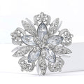 Large Layered Crystal Flower Brooch in 1 Style Metal Pin view 2