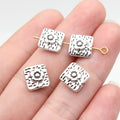 10x9.8x4.6mm 1.3g Multicolor Zinc Alloy Flower Square Loose Metal Beads for Bracelet Necklace DIY Making
