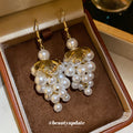 Pearl Grape Cluster Hook Drop Earrings for Women Fashion Jewelry view 4