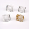 Clear Square Resin Open Rings with Gold Foil Option view 2