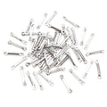 Silver Tone Double Loop Connector Bars in Six Textures and Sizes view 8