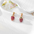 Enamel Fruit Stud Earrings Gold Posts Strawberry 14 Styles view 9