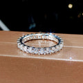 Slim Round Clear Stone Eternity Band In Silver, Gold, And Rose Tones view 3