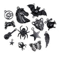 Black Bat Spider Wing and Animal Pendant Charm Mix view 5
