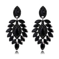 Aqua Green Green Marquise Leaf Geometric Crystal Five Designs Metal Dangle Earrings view 10