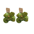 Translucent Layered Flower Drop Earrings in Four Colors view 5