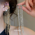 Crystal Chain Tassel Ear Cuffs in Gold and Silver Tones view 3