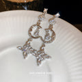 Silver-Tone Moon And Star Drop Earrings For Women Jewelry view 4