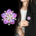 Camellia Crystal Four Designs Metal Brooch Pin for Jackets and Lapels view 3