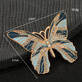 Rhinestone Butterfly Charm Pendant Enamel Wings Gold-Tone Body view 3