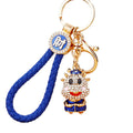 Jeweled Smiling Bull Keychains in Blue Yellow and Red view 5