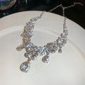 Crystal Flower Teardrop Earrings And Necklace 4 Styles view 9