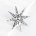 Silver Tone Flower Crystal Metal Brooch Pin for Jackets and Lapels view 5