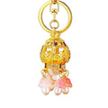Illuminated Pumpkin Carriage Keychain With Pink Floral Bead Tassels view 5