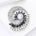 Spiral Crystal Wheat Brooch With Pearl in Gold or Silver Tone view 3