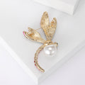 Dragonfly Pearl Drop Brooch Decorative Metal Pin For Jackets And Lapels view 4