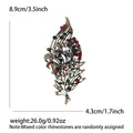 Antique Gold Peacock Feather Brooch With Mixed Color Crystals view 5