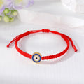Red Woven Cord Large Round Evil Eye Adjustable Bracelets view 9