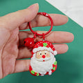 Red Santa Resin Keychains Red Ring Bell Four Styles view 3