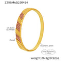 Hinge Bangle Stainless Steel Zircon Pave Stripe Pink Clear view 6