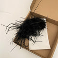 Feather Hair Claw In Black Or White With Rounded Clip Body view 6