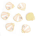 Striped Enamel Seashell Charms in Five Colors and Two Metal Tones view 10