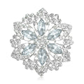 Large Crystal Flower Brooch in Gold or Silver Tone view 5