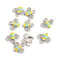 Enamel-Look And Crystal-Accented Silver Gold Bee Alloy Charms in 14 Styles view 11