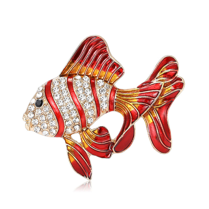 Enamel Tropical Fish Brooch in Three Color Variants