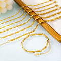 Rhombus Link Chain Necklace Bracelet Gold Silver Metal view 2
