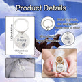 Bee Happy Round Wood Disc Keychain Metal Split Ring view 4