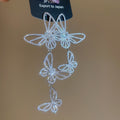 Silver Butterfly Mismatched Earrings With Crystal Accents view 6