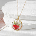 Round Resin Dried Flower Pendant Necklaces 8 Colors view 7